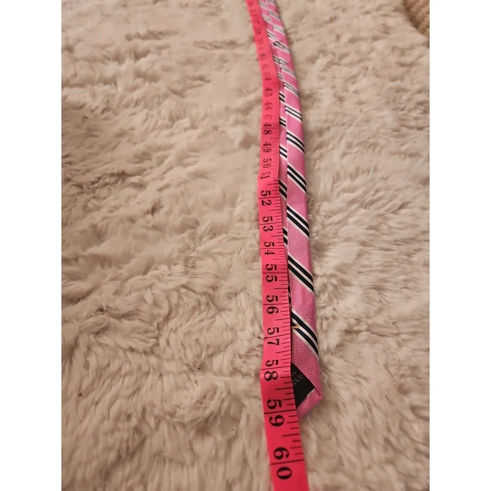 Nautica Men's Silk Neck Tie Pink Navy Blue Sailboat Stripe NWT 59